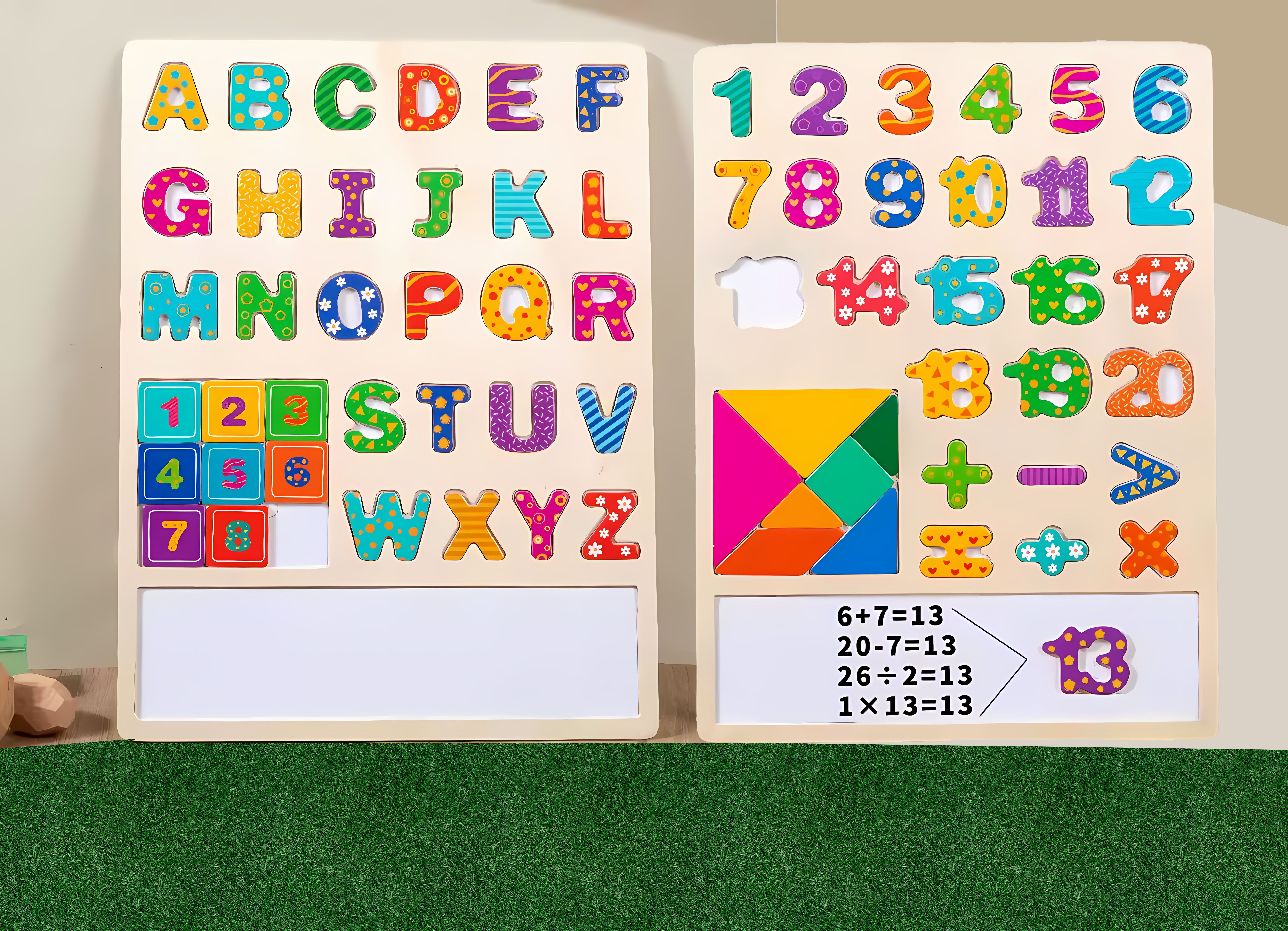 poksi Combo of ABC and 123 Boards for Toddlers with Small Slate and Marker-picture-37