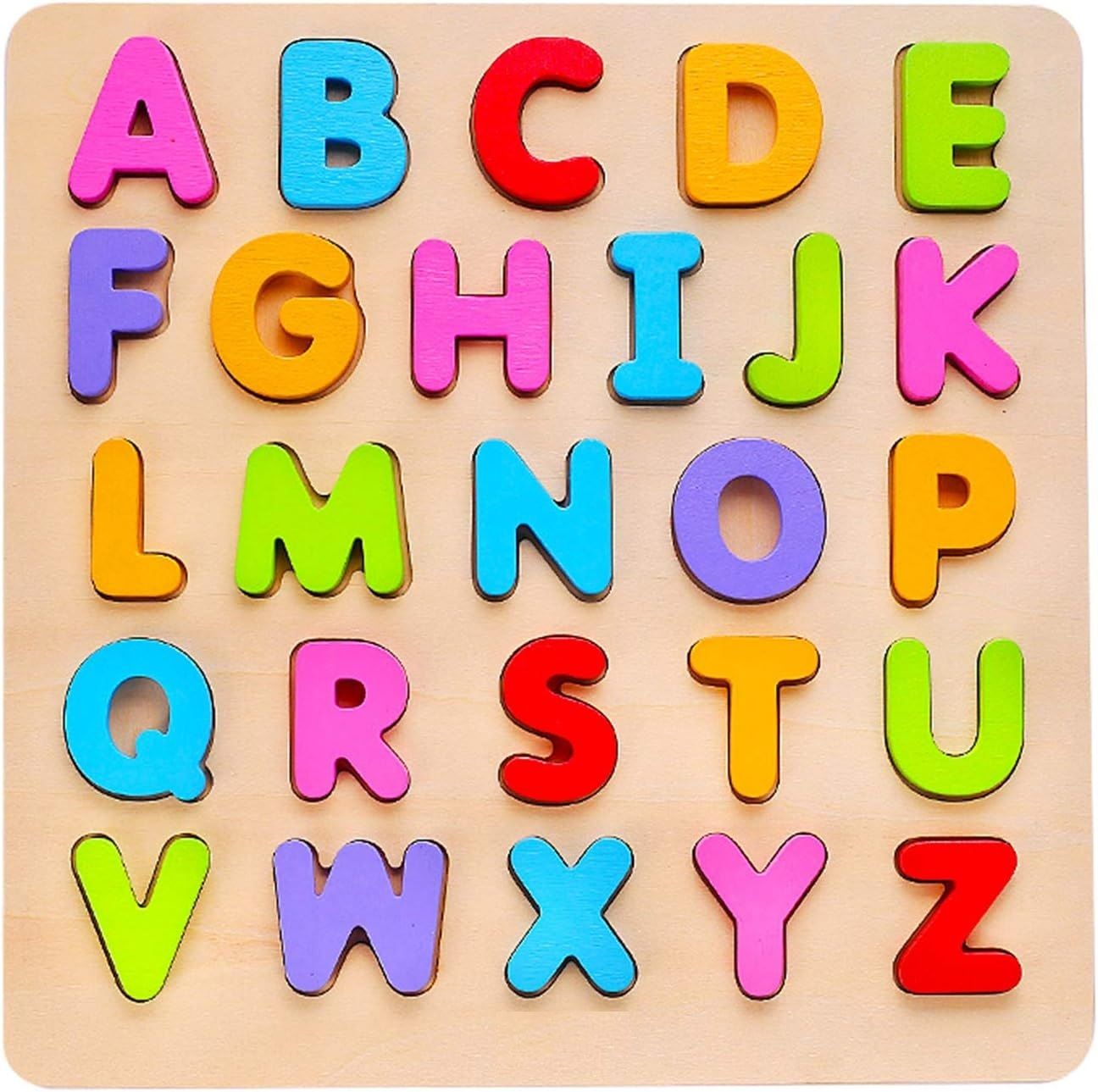 wolblix Wooden Alphabet Puzzle Toys, ABC Letter Puzzle for Boys and Girls-picture-30