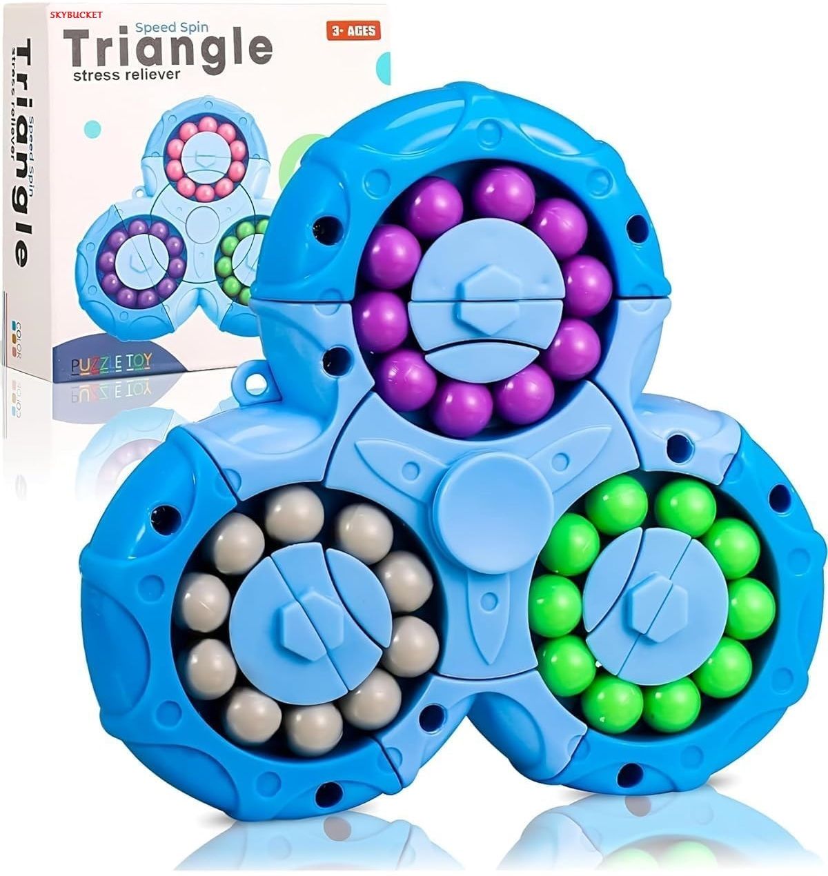 Rotating Magic Bean Ball Puzzle Cube Fidget Spinner Brain Training Toy Kids-image-39