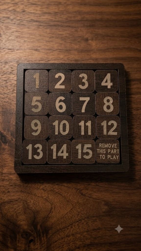 Wooden 15 Number Sliding Puzzle Brain Teaser Educational Toy-image-6