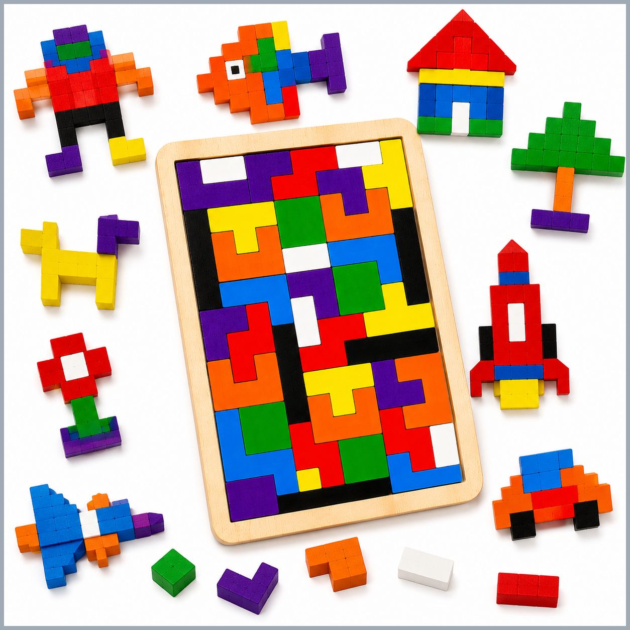 Wooden Block Puzzle Board Game Logic Building Toy for Kids Hand Eye Coordination-image-32