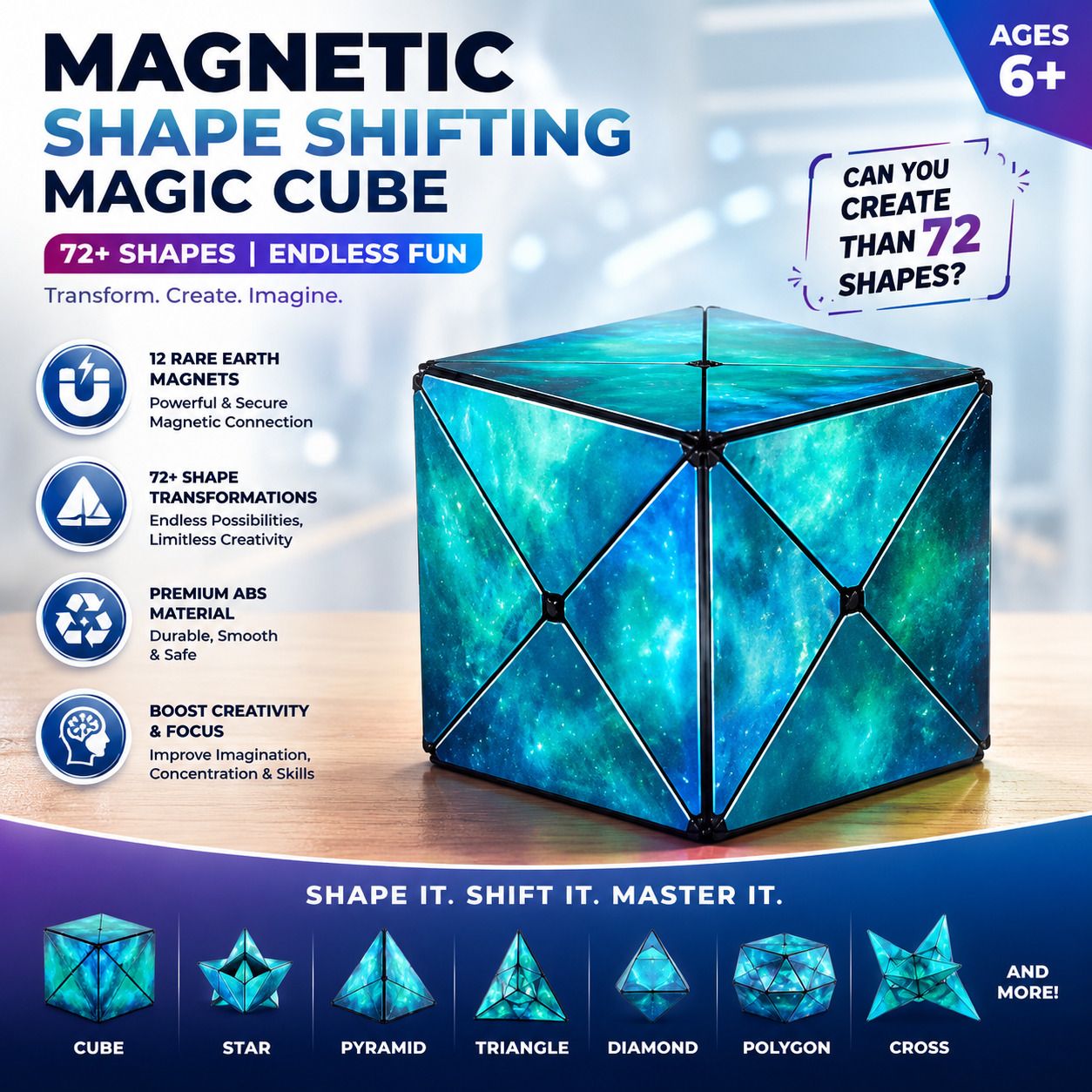 Magnetic Shape Shifting Magic Cube, 72+ Shape Transformations, Magic Cube-image-48