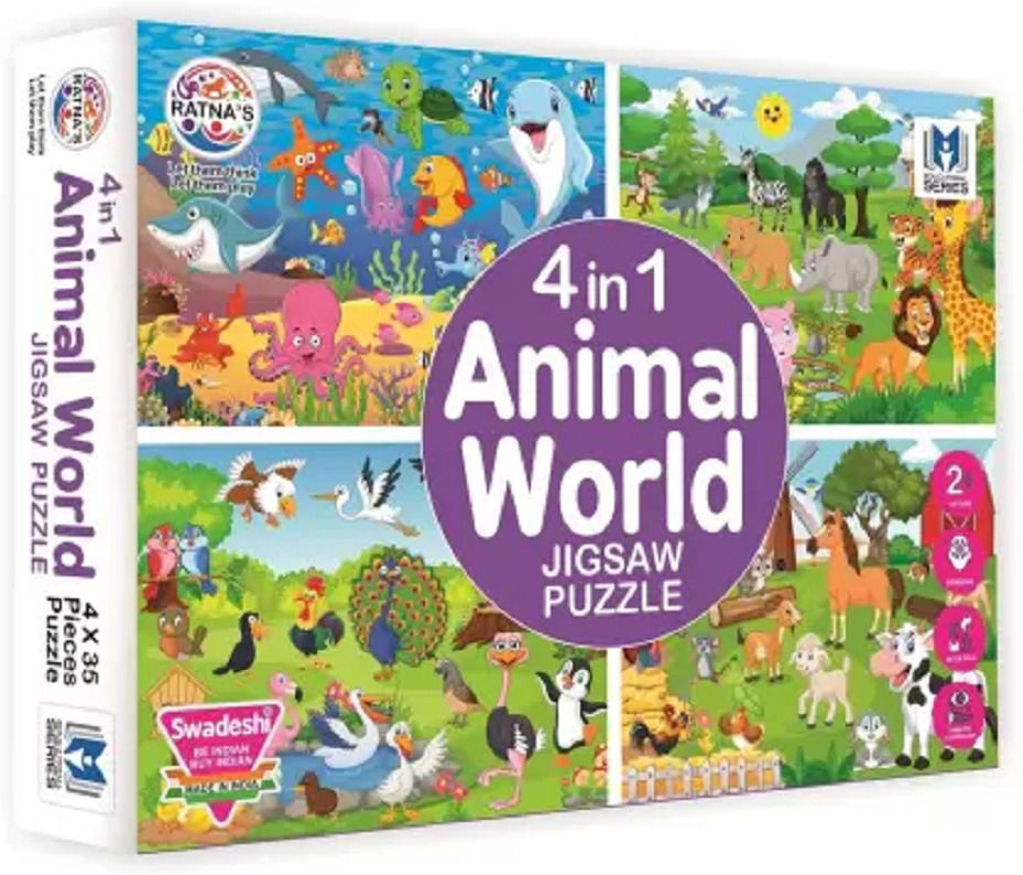 game phactory 4 in 1 Animal World Jigsaw Puzzle for Kids - 35 Pieces Each-picture-22