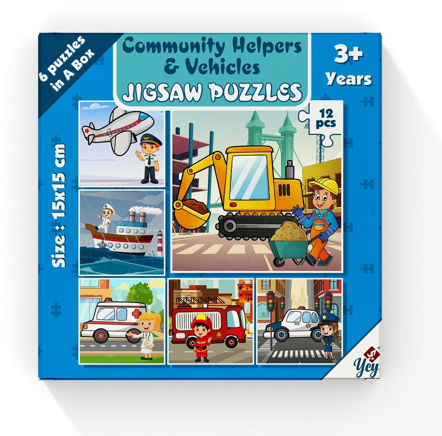 yey 6 in 1 Community Helpers and Their Vehicles Jigsaw Puzzles for Kids-picture-22