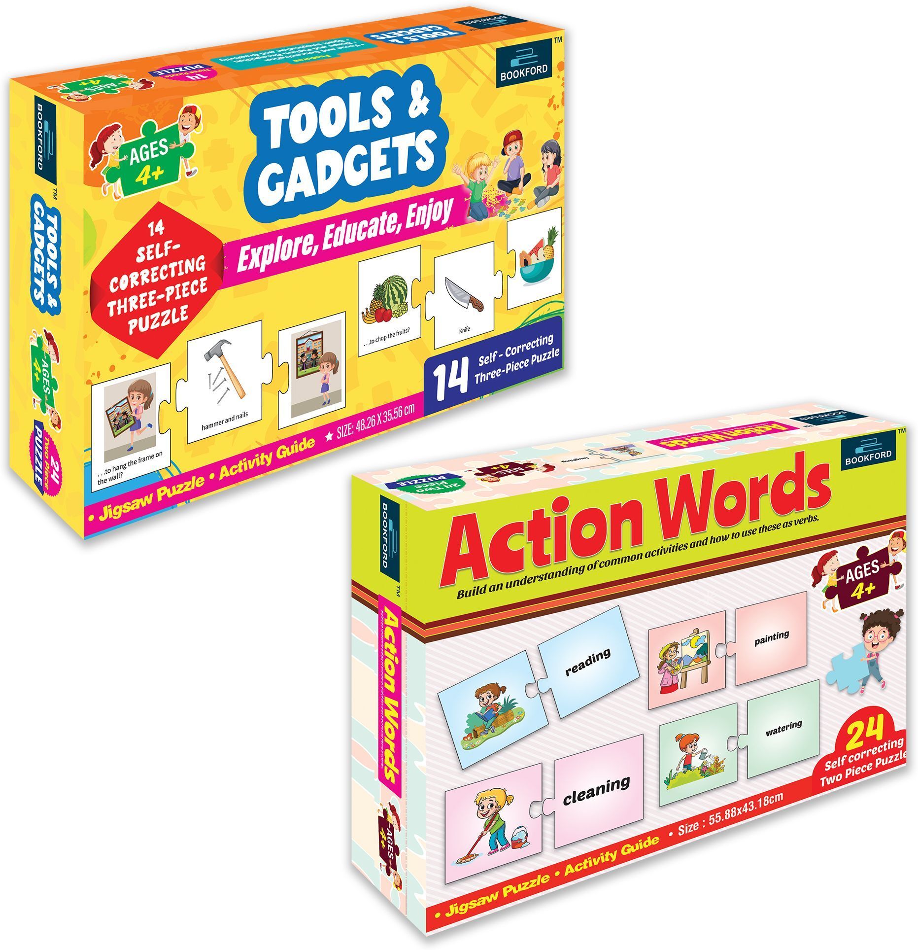 bookford Tools-Gadgets and Action Words Jigsaw Puzzle (Set of 2)-picture-25