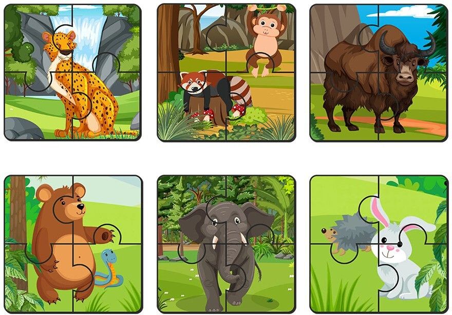 artvibes Animals Wooden Jigsaw Puzzle for Children & Kids | 4 Pieces (PZ_505N), Set of 6-picture-27