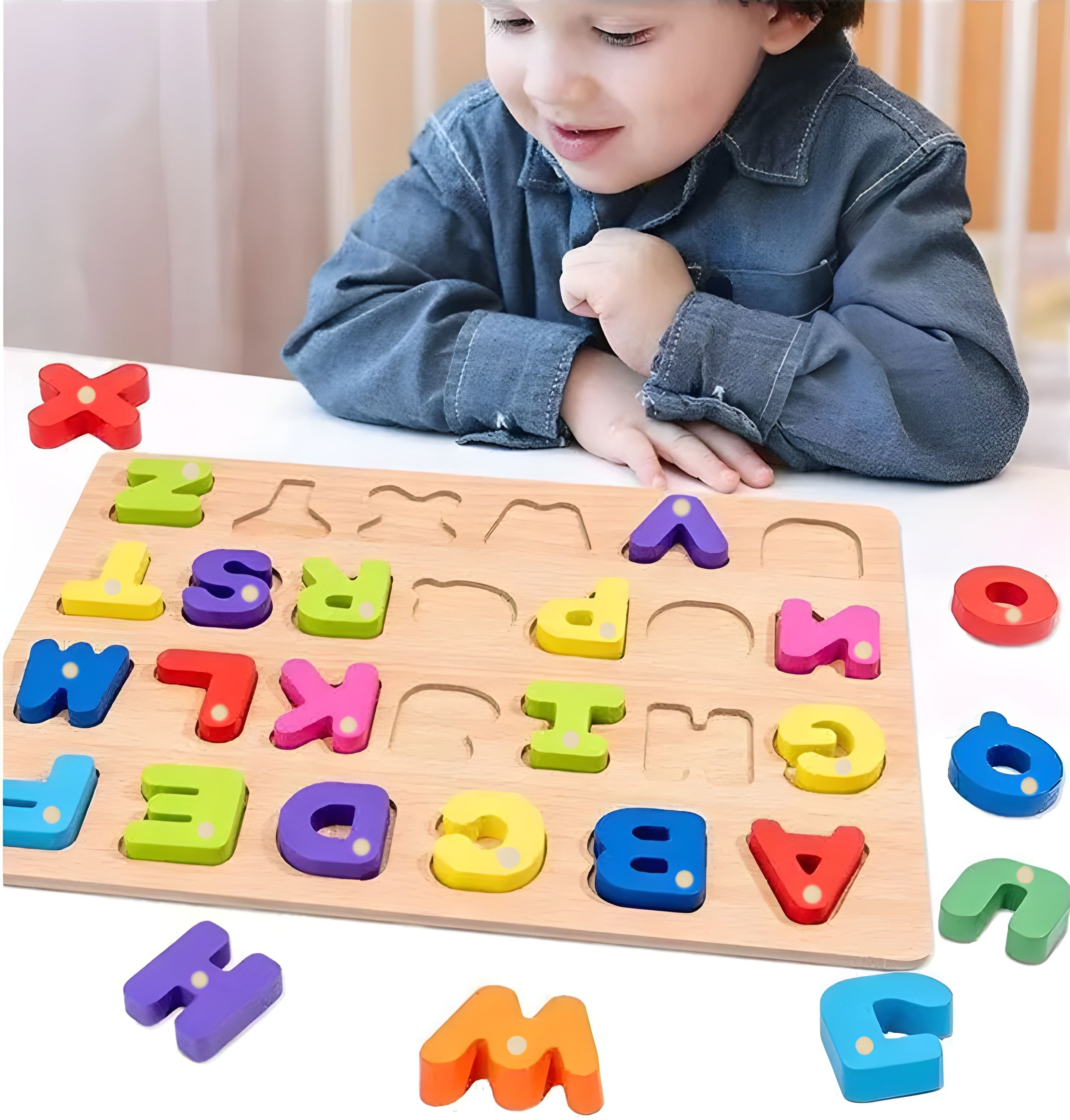 Wooden Educational Creative learning A To Z English Alphabets Board-image-42