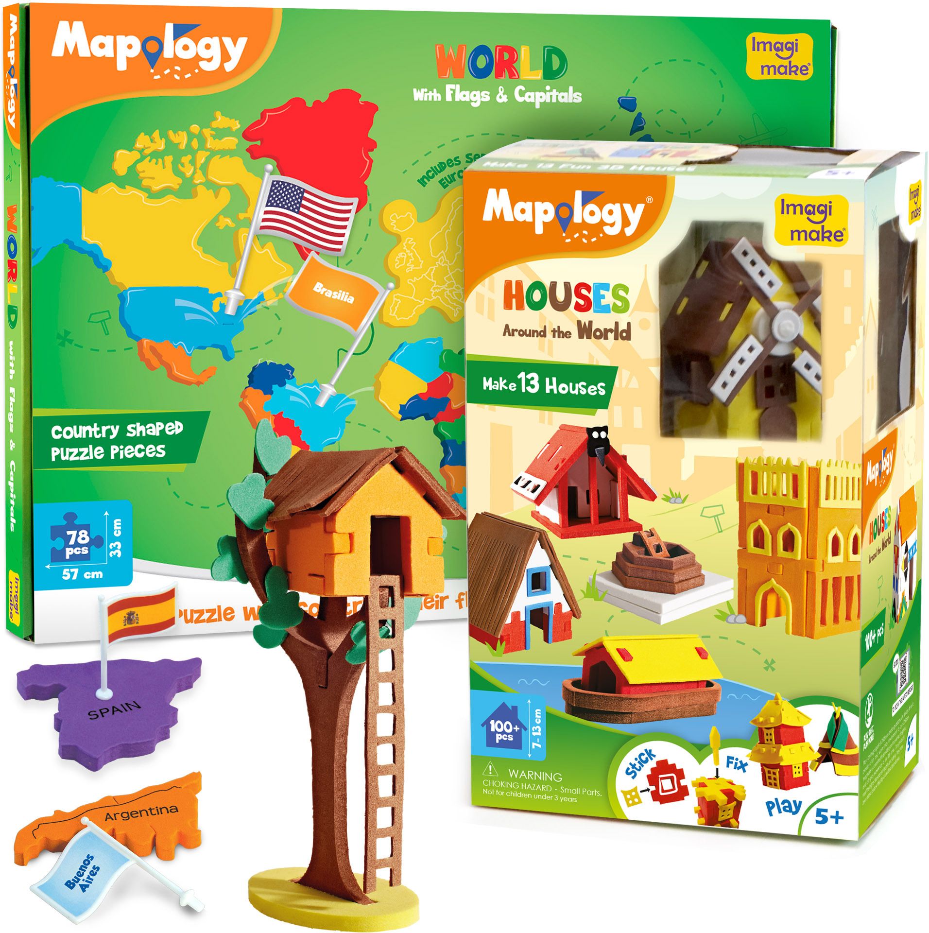 imagimake Mapology - World Map Puzzle with Houses Around the World-picture-11