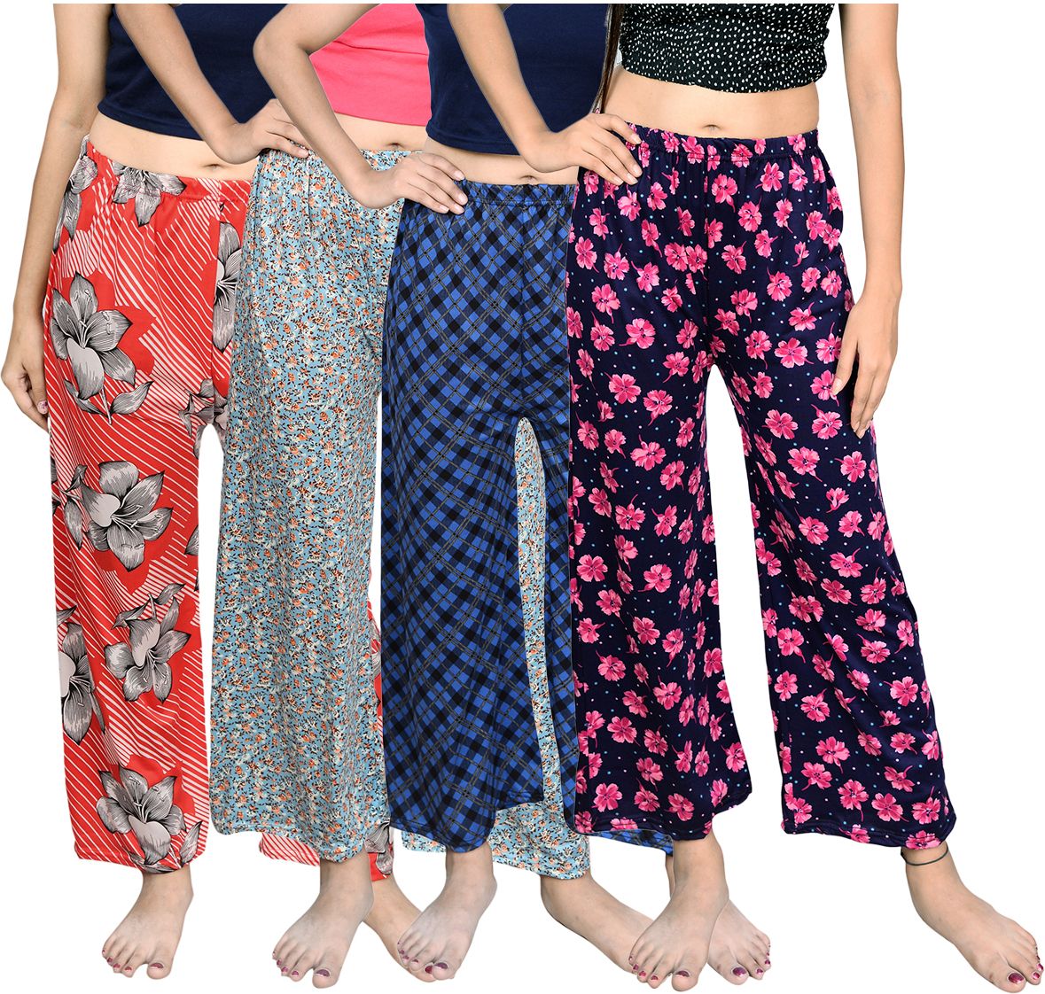 tvesa Pack of 4 Womens pajama Lower polycotton Printed Pyjama for Women( PACK OF 4 PYJAMA ) Women Pyjama-picture-18