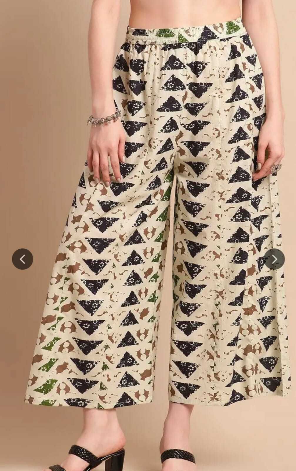 Womens CottonFloral Printed Flaerd Ethnic Plazzo Women Pyjama-image-42