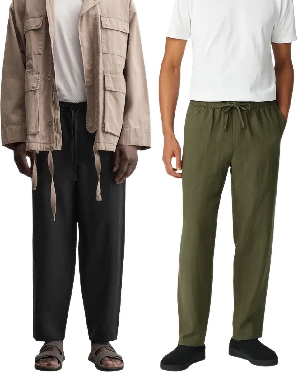trendy buyzaar Men’s Linen Pajama Combo – Olive & Black(Pack of 2) Men Pyjama-picture-25