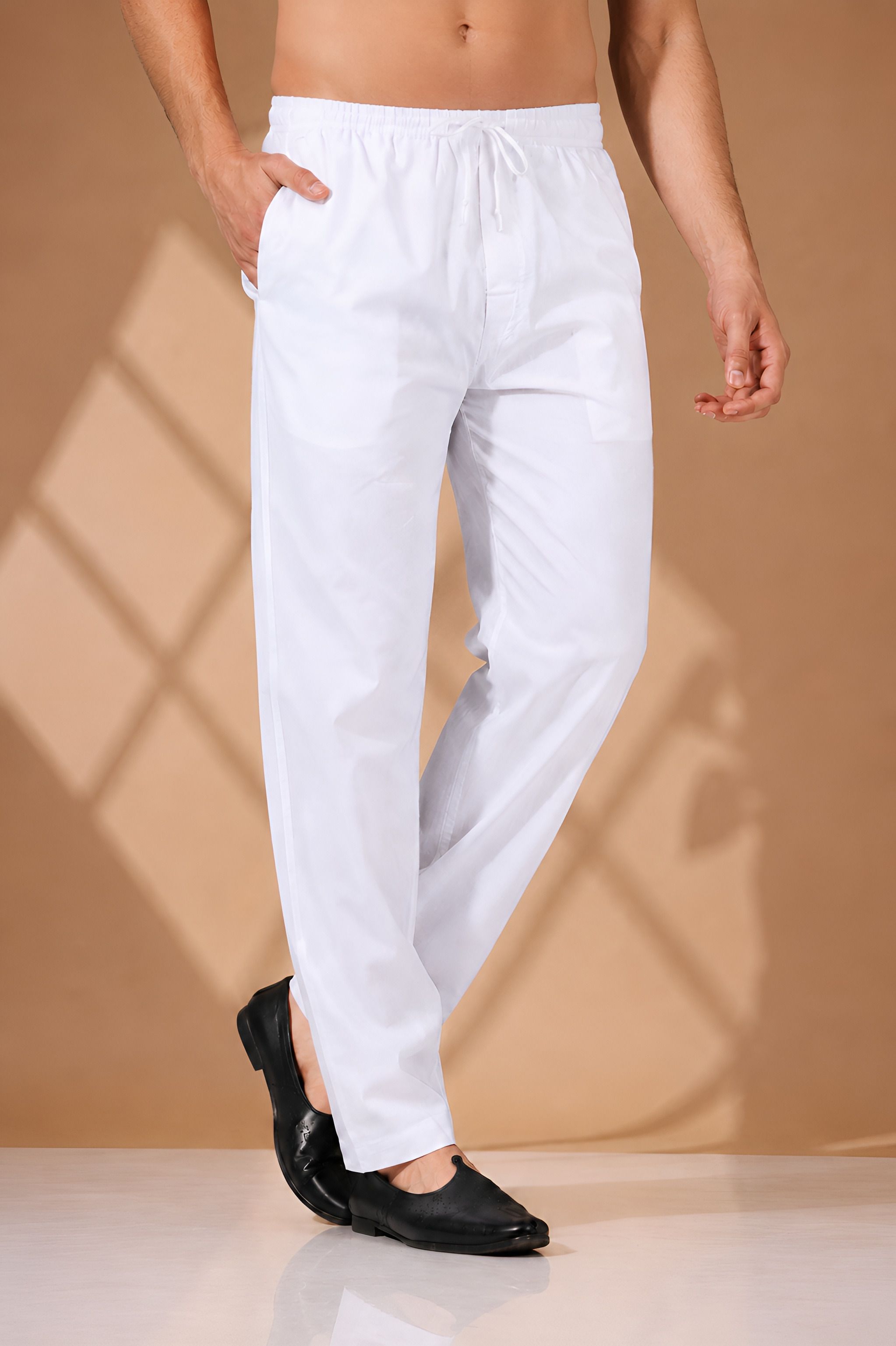 aayush enterprises Ethniva White Ease Men Pyjama-picture-17