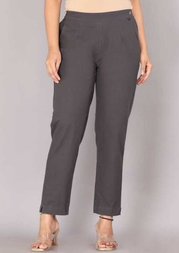 Women Regular FIT GRAY Pure Cotton pant palazo Women Pyjama-image-6