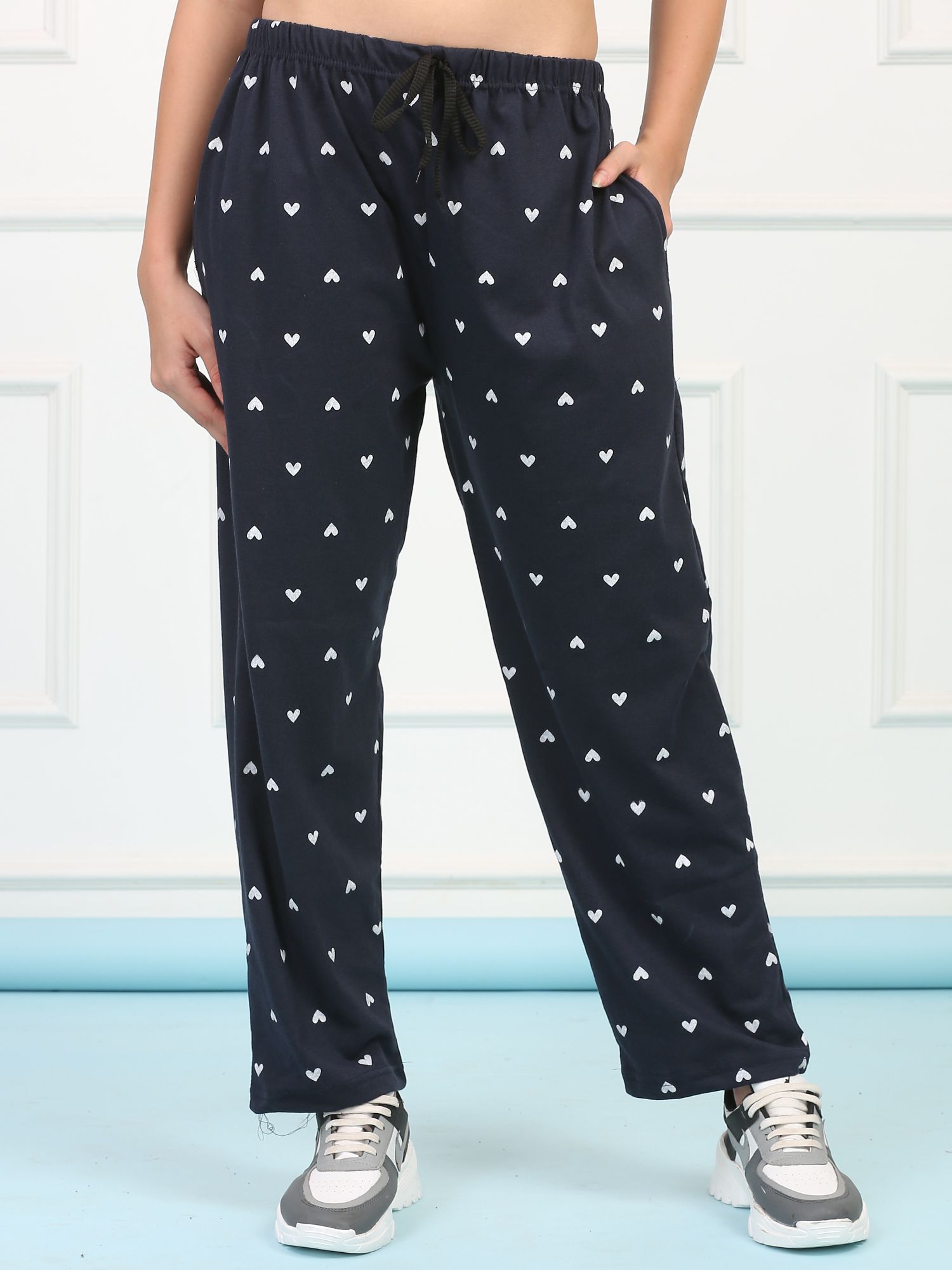 treandy world Women Printed Blue Track Pants-picture-25