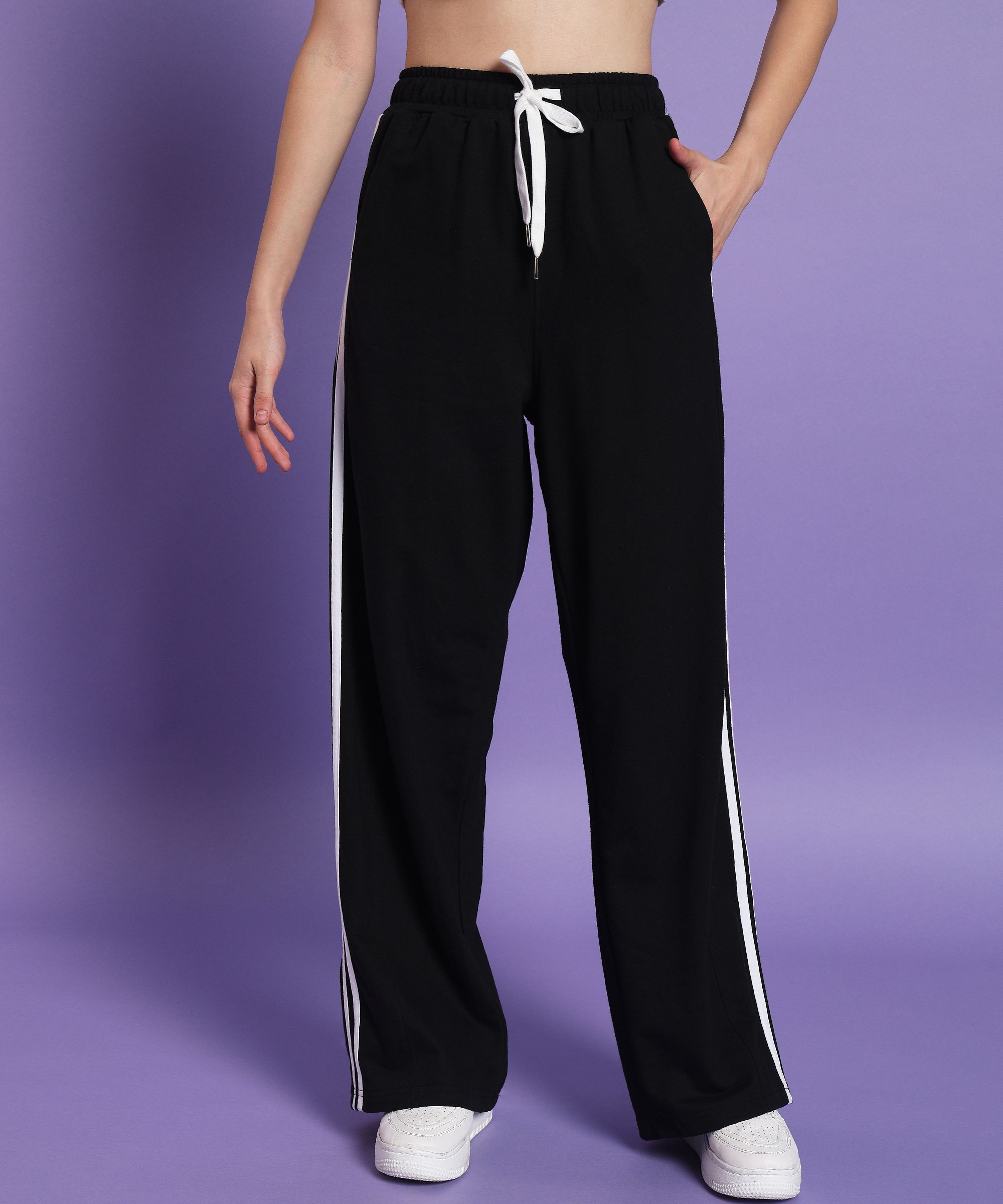 dogman Women Solid Black Track Pants-picture-14