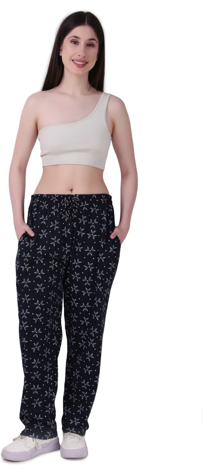 sigmafashion Women's Relaxed Fit Mid Rise Cotton Casual Style Printed Elasticated Pyjamas Women Pyjama-picture-17