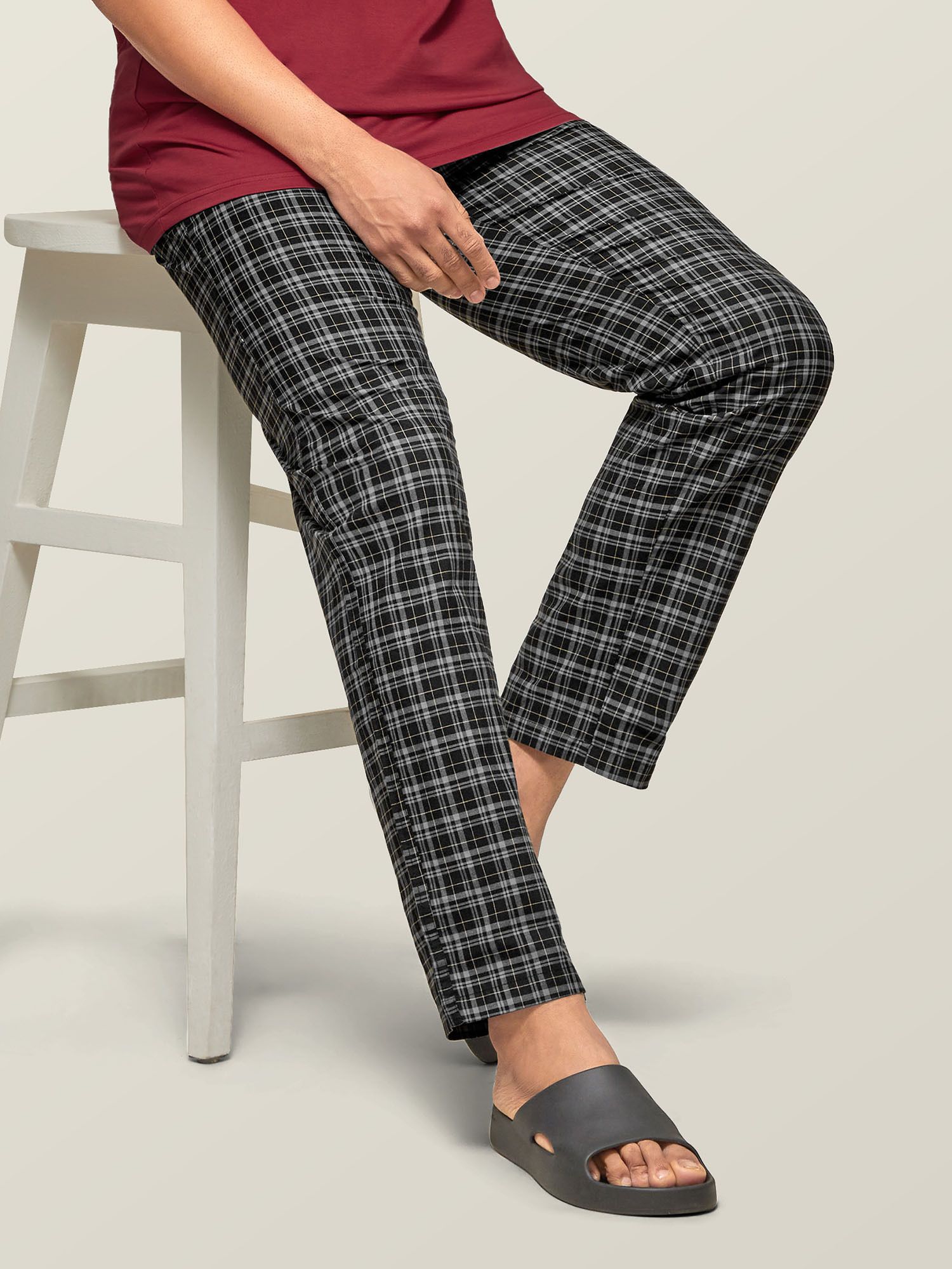 Checkmate Intellieaze Combed Cotton Checks Men Pyjama-image-24