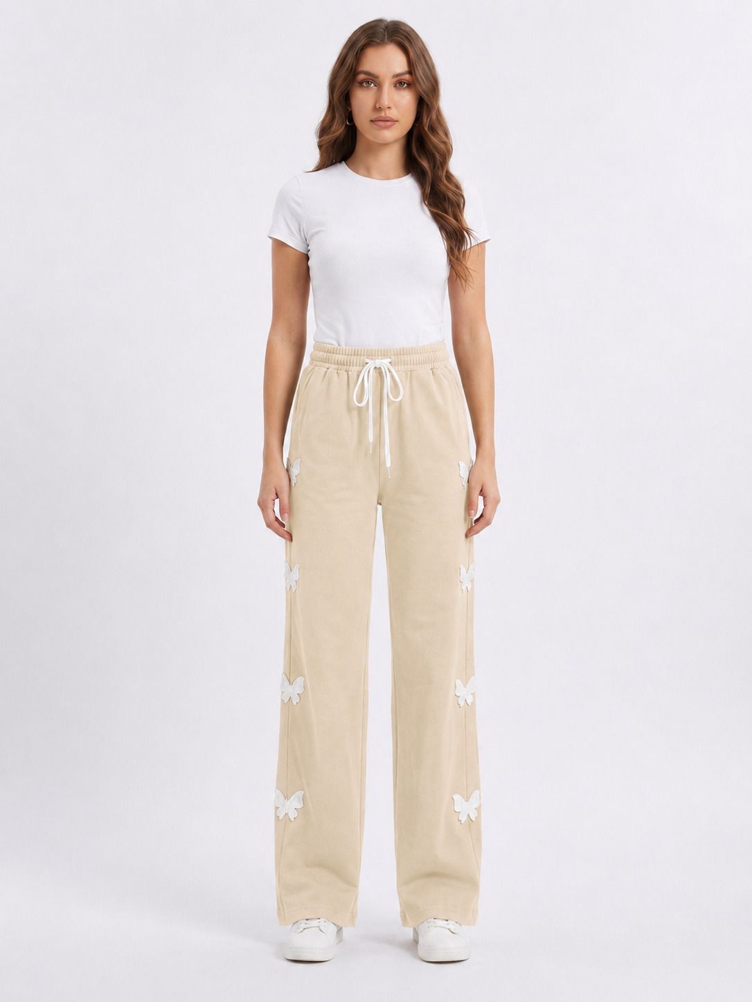 Women Butterfly Wide Leg Pyjama Elastic Waist Drawstring Casual Relaxed Fit Women Pyjama-image-8