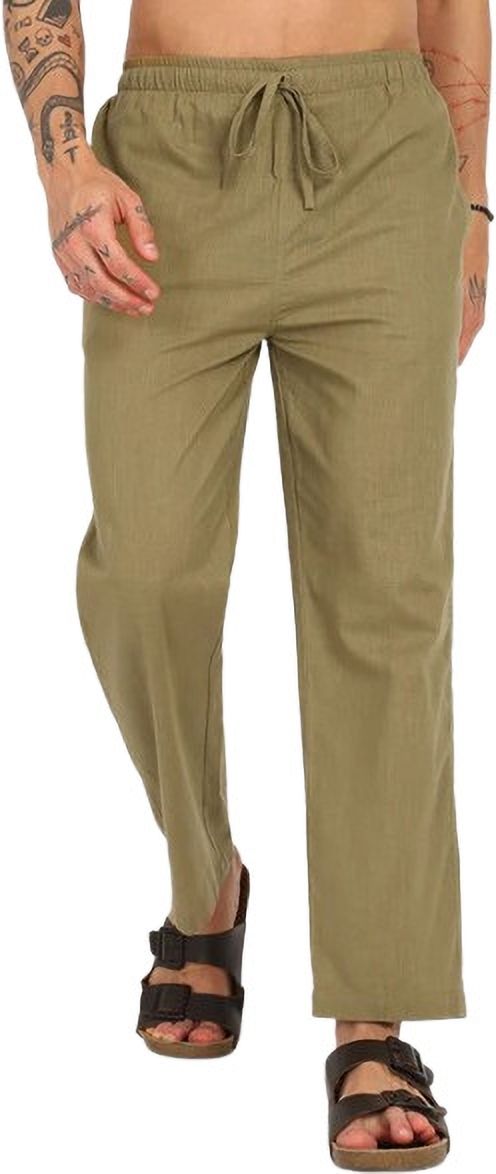 Khaki Root Linen Pyjama Men Pyjama-image-46