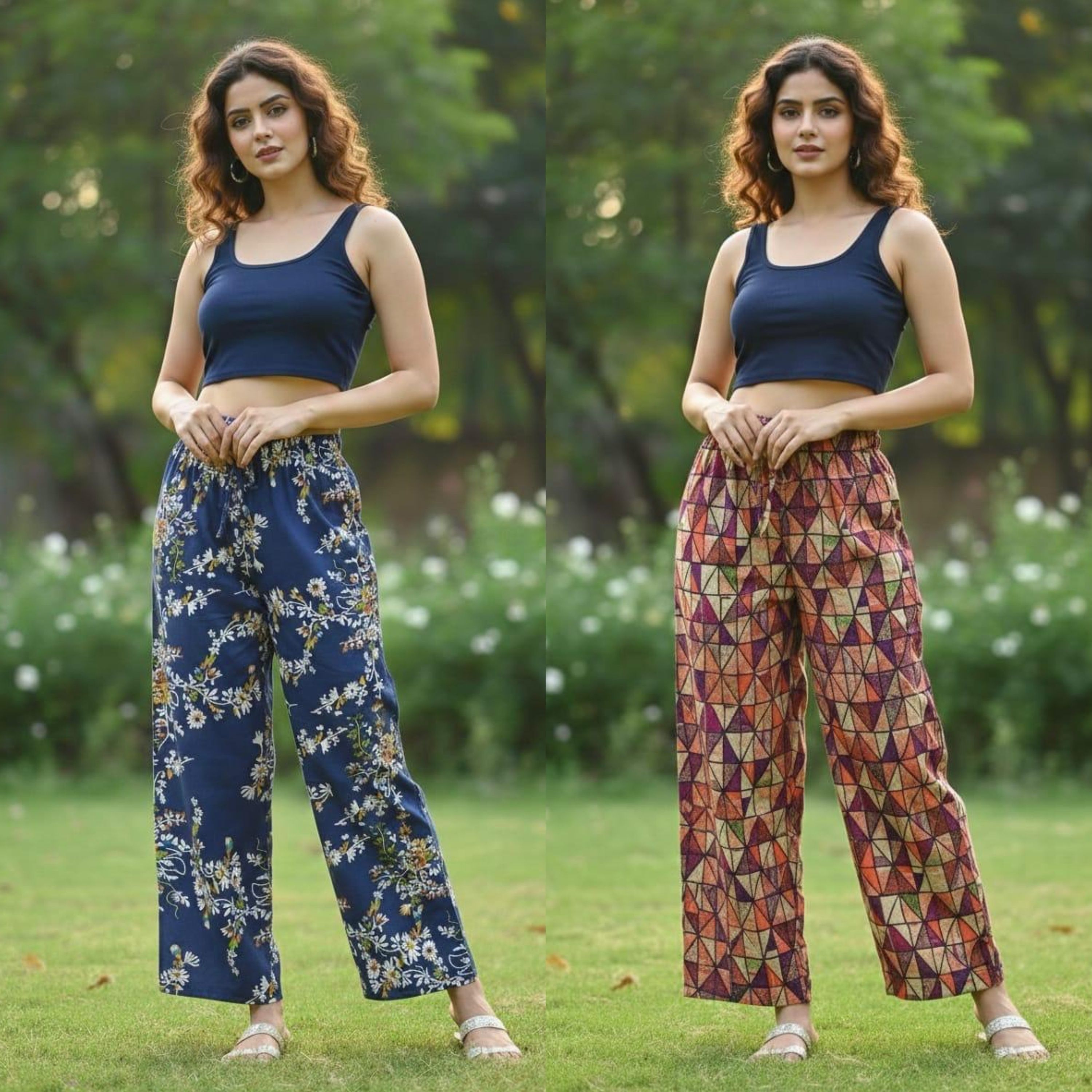 Pack of 2 Lorina Fashions Women Printed Palazzo Pants Combo Women Pyjama-image-2