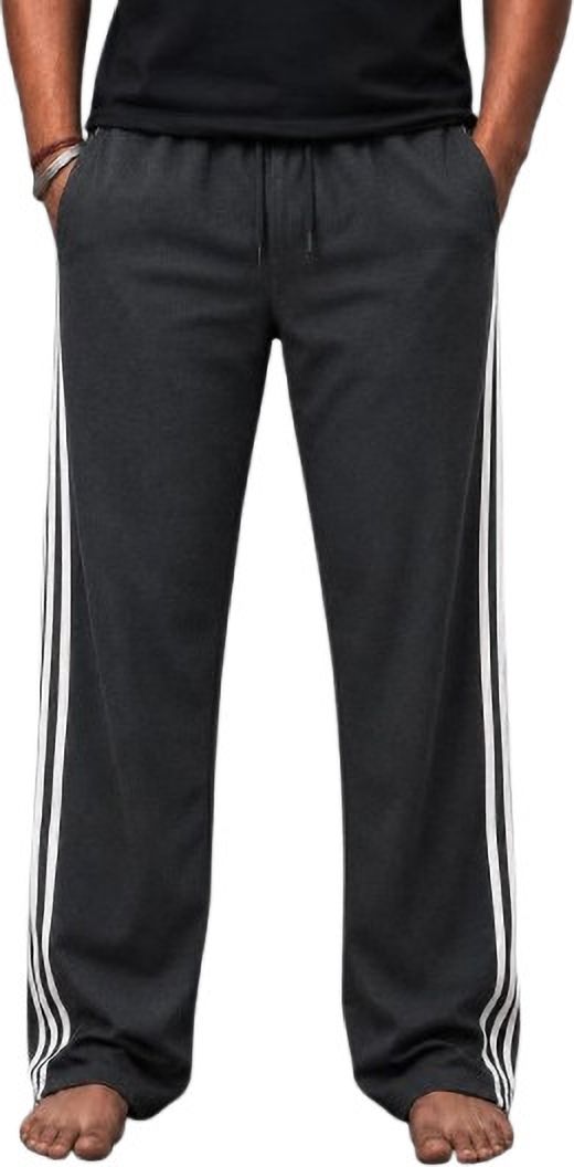 Midnight Stripe Grey Relaxed Fit Athleisure Track Pants for Everyday Wear Men Pyjama-image-5