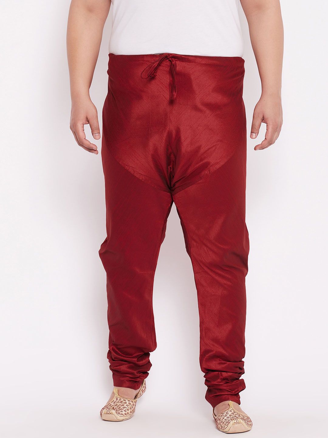 Vastramay Plus Men's Maroon Silk Blend Pyjama Men Pyjama-picture-21