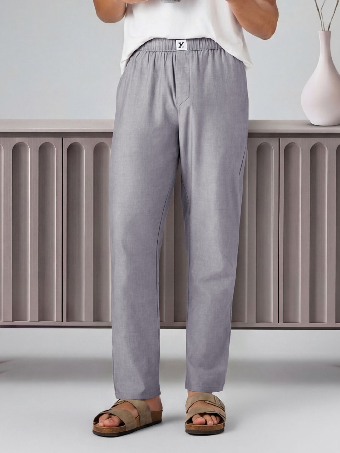 Men Chambray cotton Pyjama Pack of 1 Men Pyjama-image-8