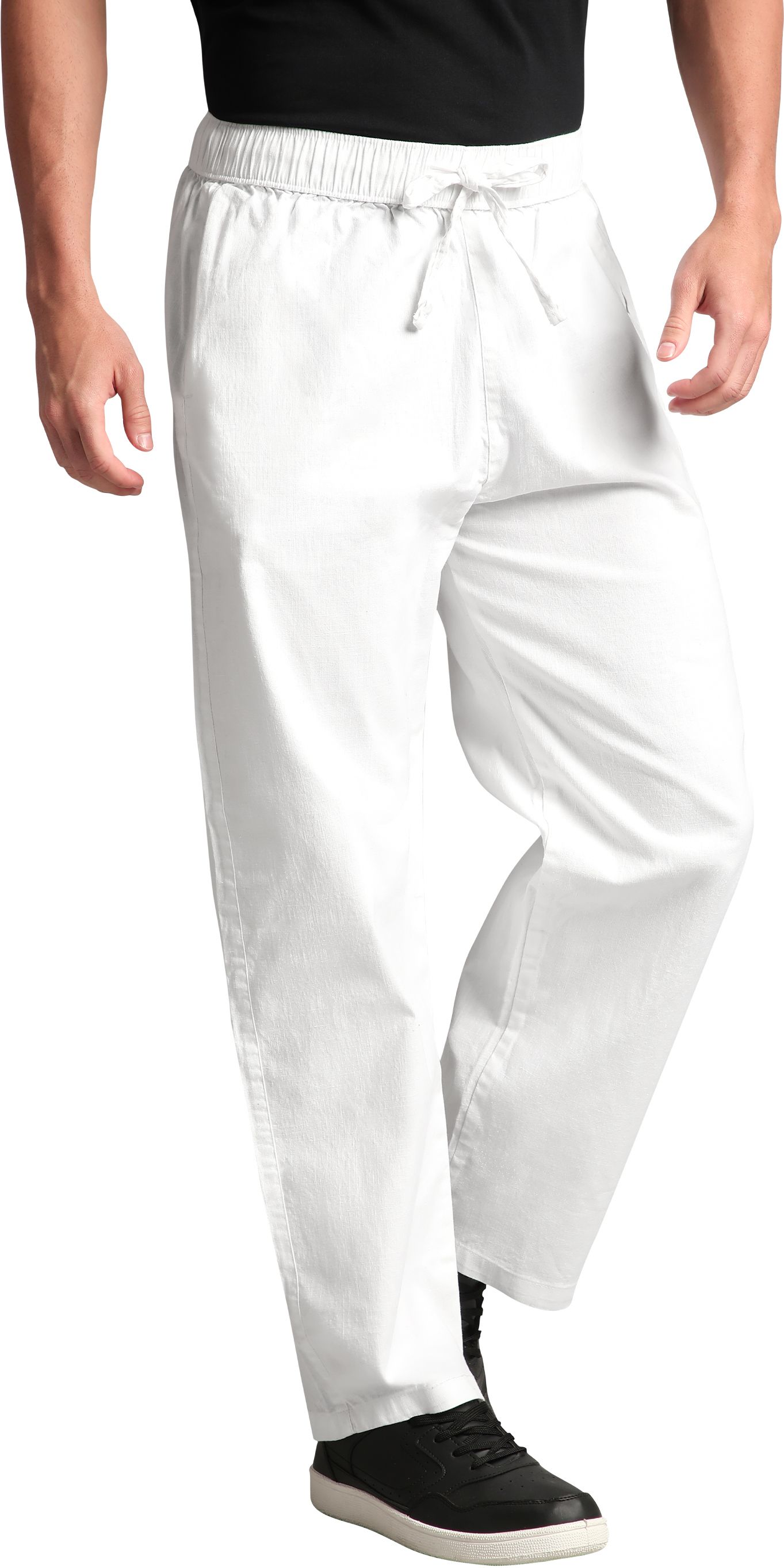 beyoung Cotton Loose Fit Pyjama For Men - White Men Pyjama-picture-11