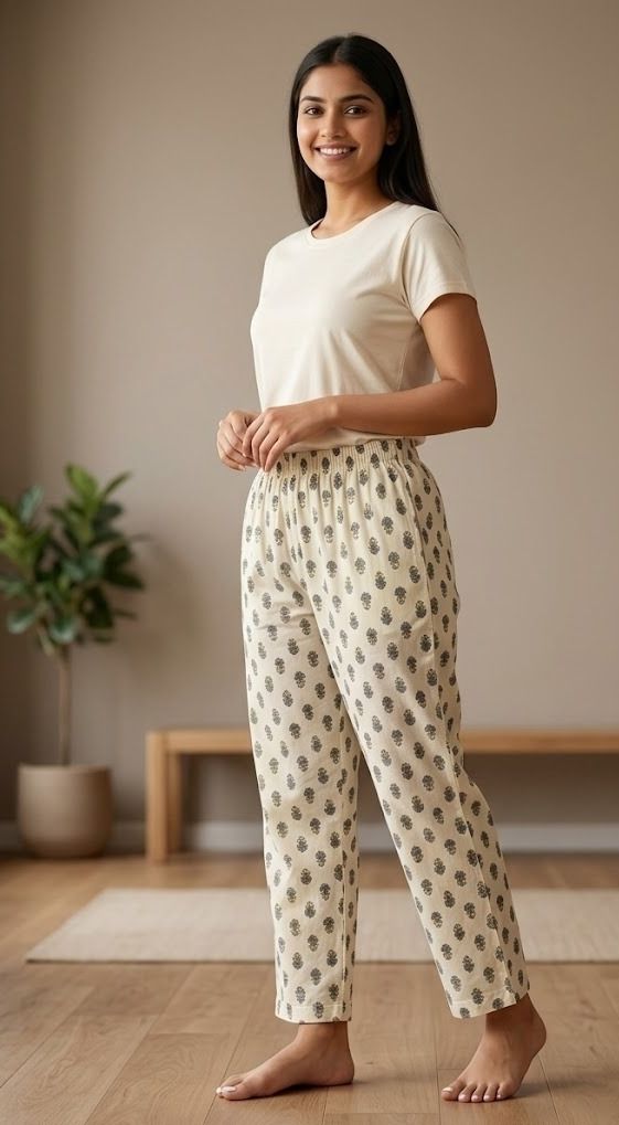 dheer Women Printed Cotton Comfortable Palazzo Pants Lounge Wear Women Pyjama-picture-0