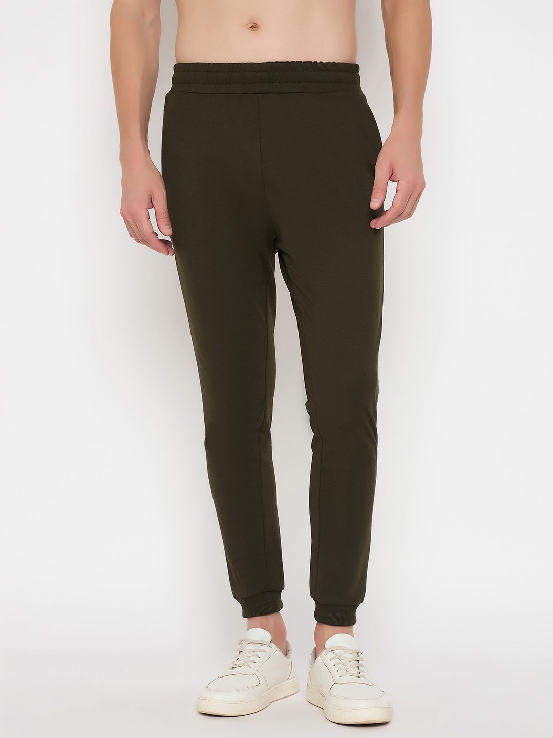 Green Cotton Side Pockets Men Pyjama-image-2