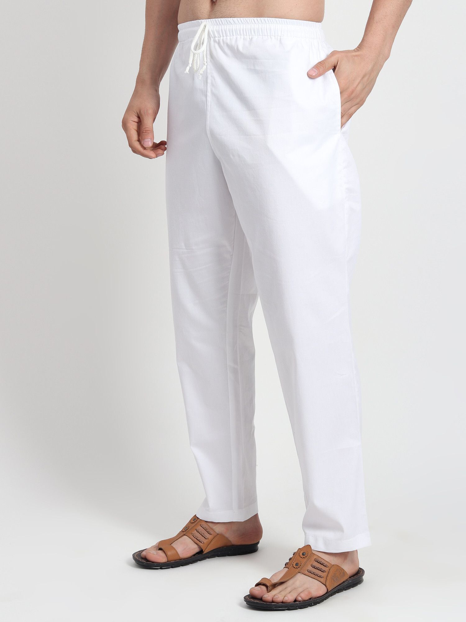 White Cotton Pyjama for Men Men Pyjama-image-41