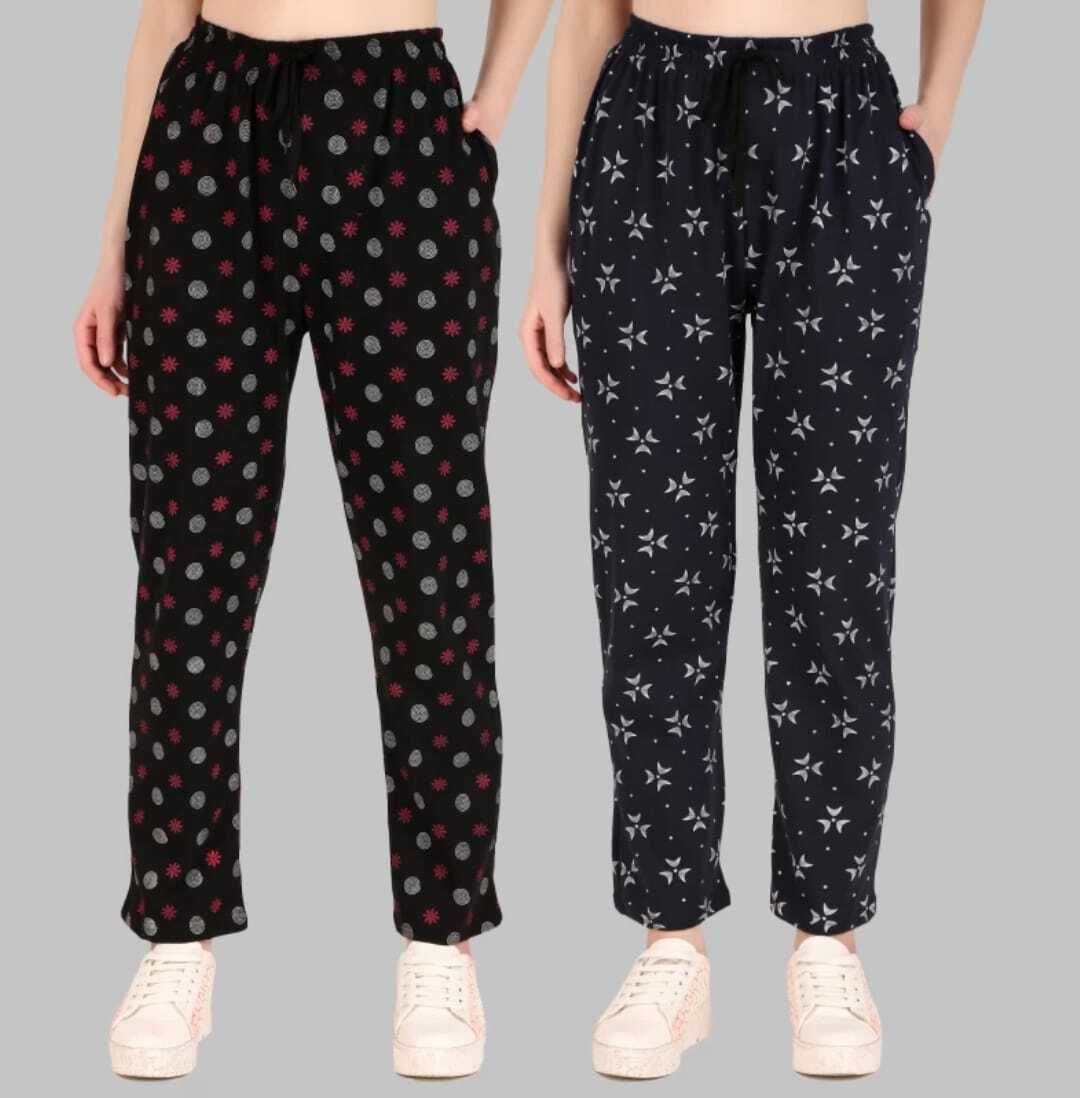 Pack of 2 Casual Sleepwear Night Pants Cotton Blend Girls Women Pyjama-image-2