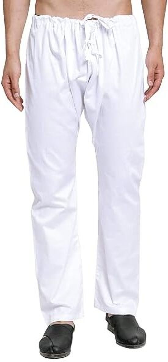 White Cotton Pyjama for Men - 100% Pure Lucknowi Nada Pajama Men Pyjama-image-38