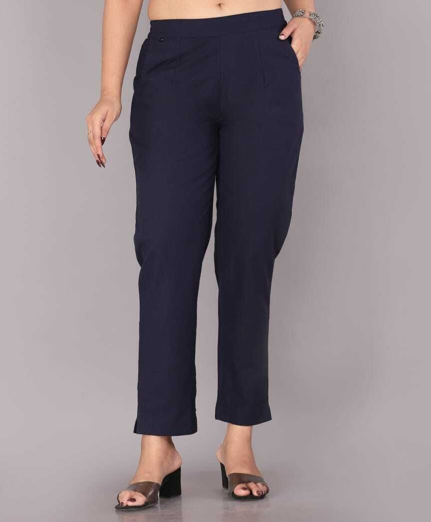 Women Regular Fit BLUE Pure Cotton Women Pyjama