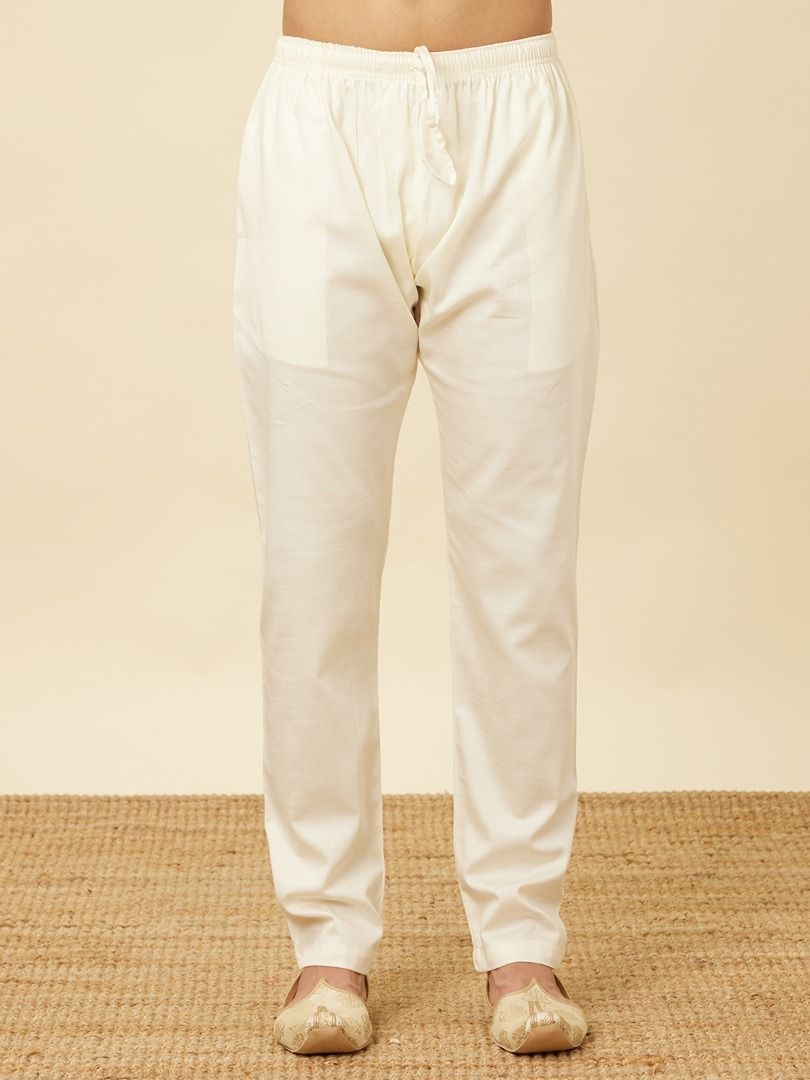 Manyavar Cream Pencil Styled Pajama for Men Men Pyjama-picture-12