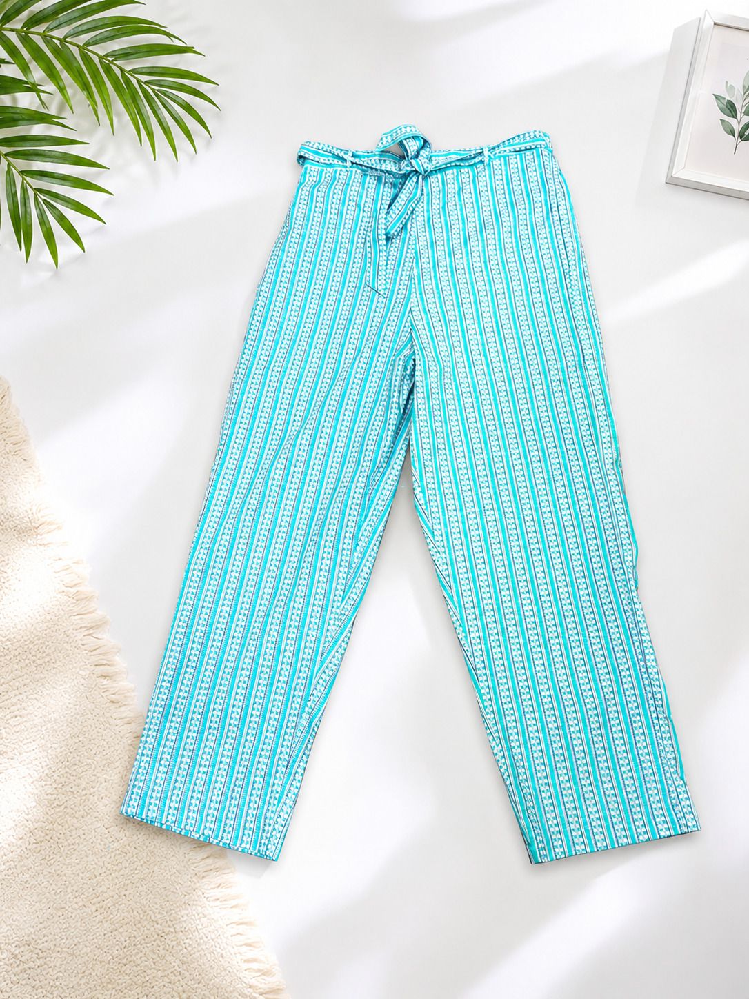 Pajama Pants | Relaxed Fit Lounge Trousers with Drawstring & Pockets Women Pyjama-image-2