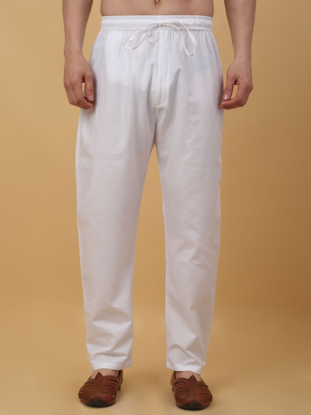kraft india Men's Solid Beige Silk Blend Pyjama with Elasticated Waistband Men Pyjama-picture-17