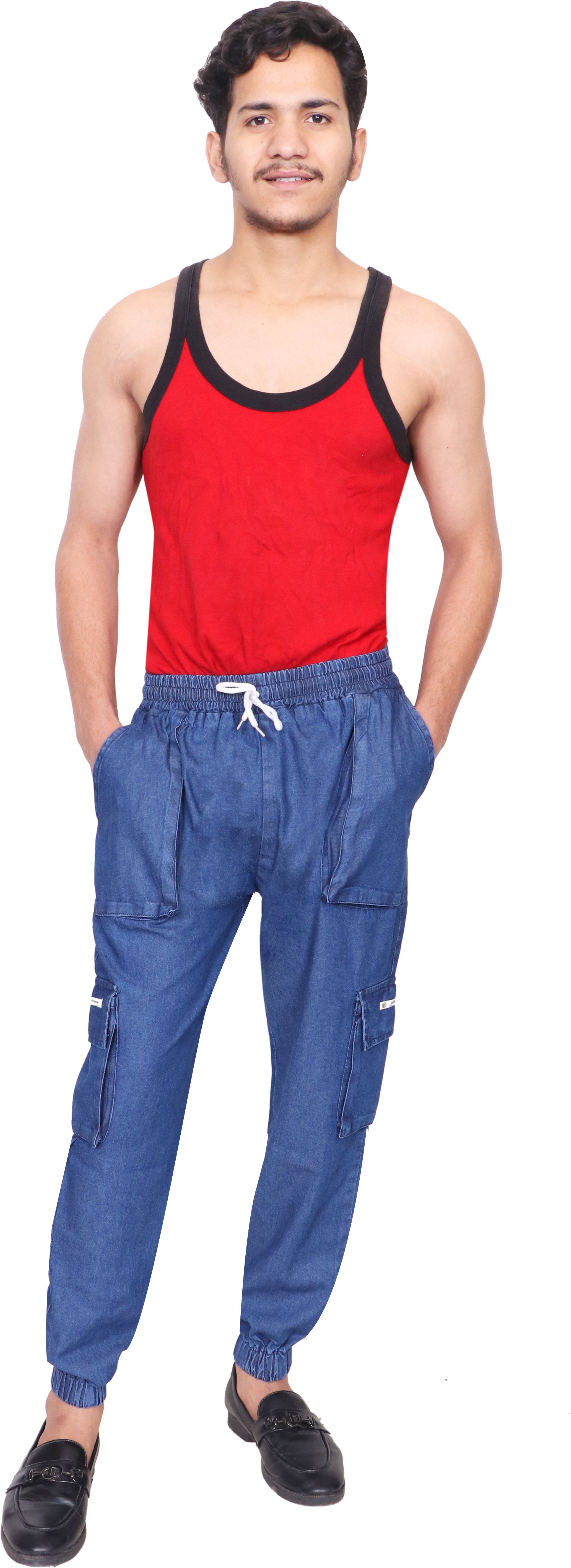 Jogger for men Dark blue in denim cloth Men Pyjama-image-27