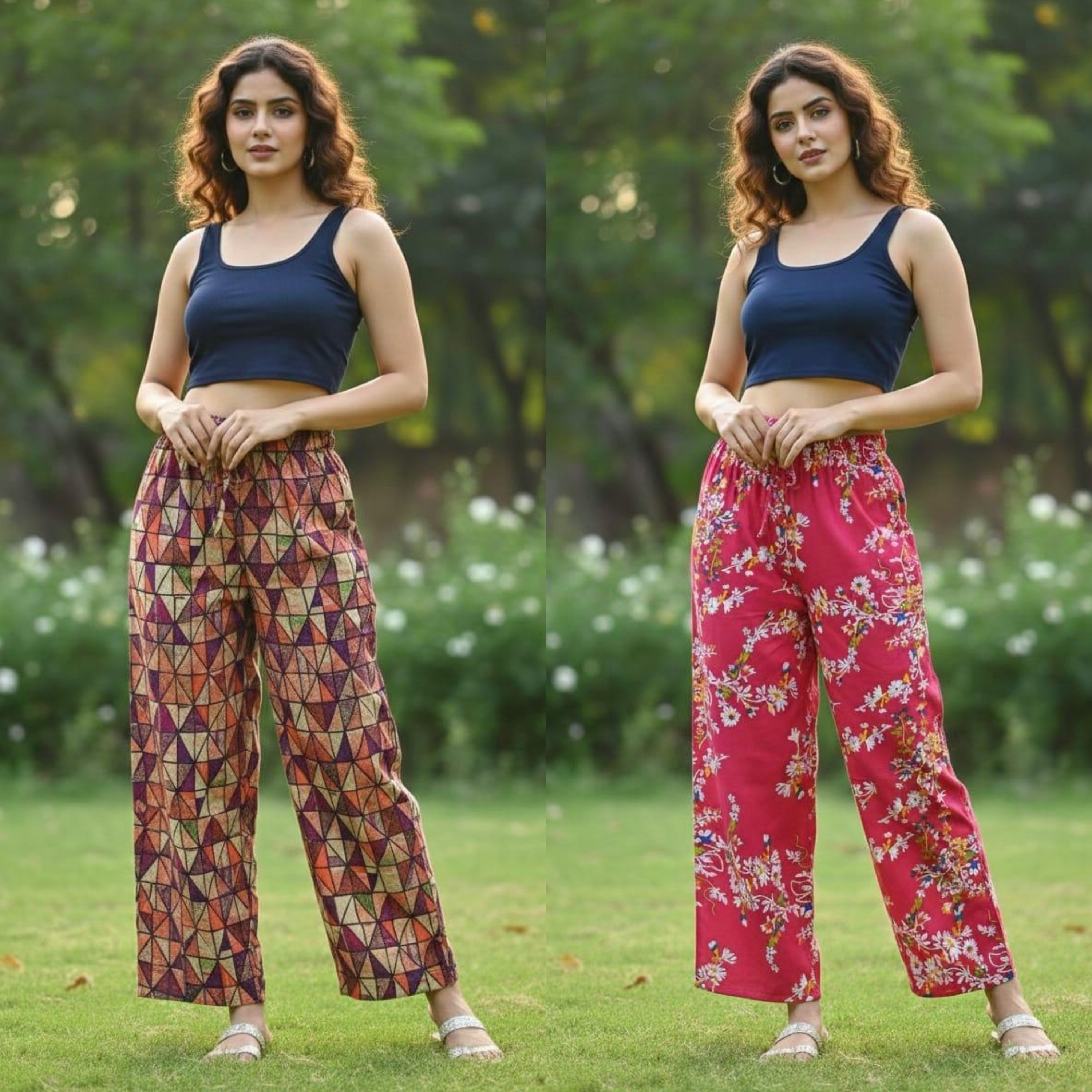 lorinafashions Pack of 2 Lorina Fashions Women Printed Palazzo Pants Combo Women Pyjama-picture-15