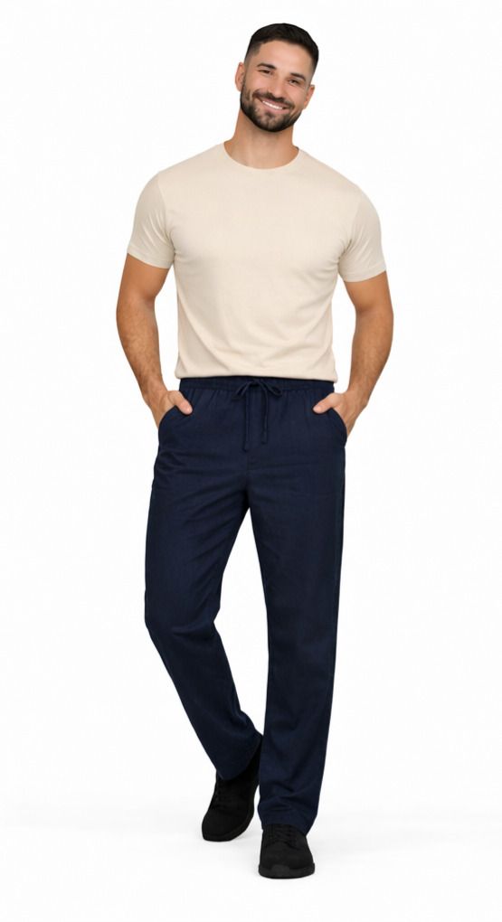 Men's Premium Cotton-Linen Payjama , Soft, Tailored-Comfort | Size - 32 Men Pyjama-image-23