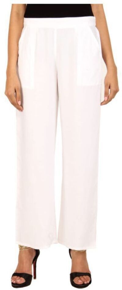 vadhika garments Women Regular Fit Off White Viscose Rayon Palazzo Women Pyjama-picture-16