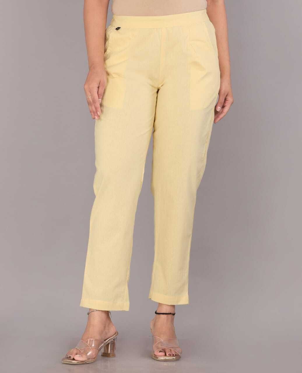 Women Regular Fit YELLOW Pure Women Pyjama