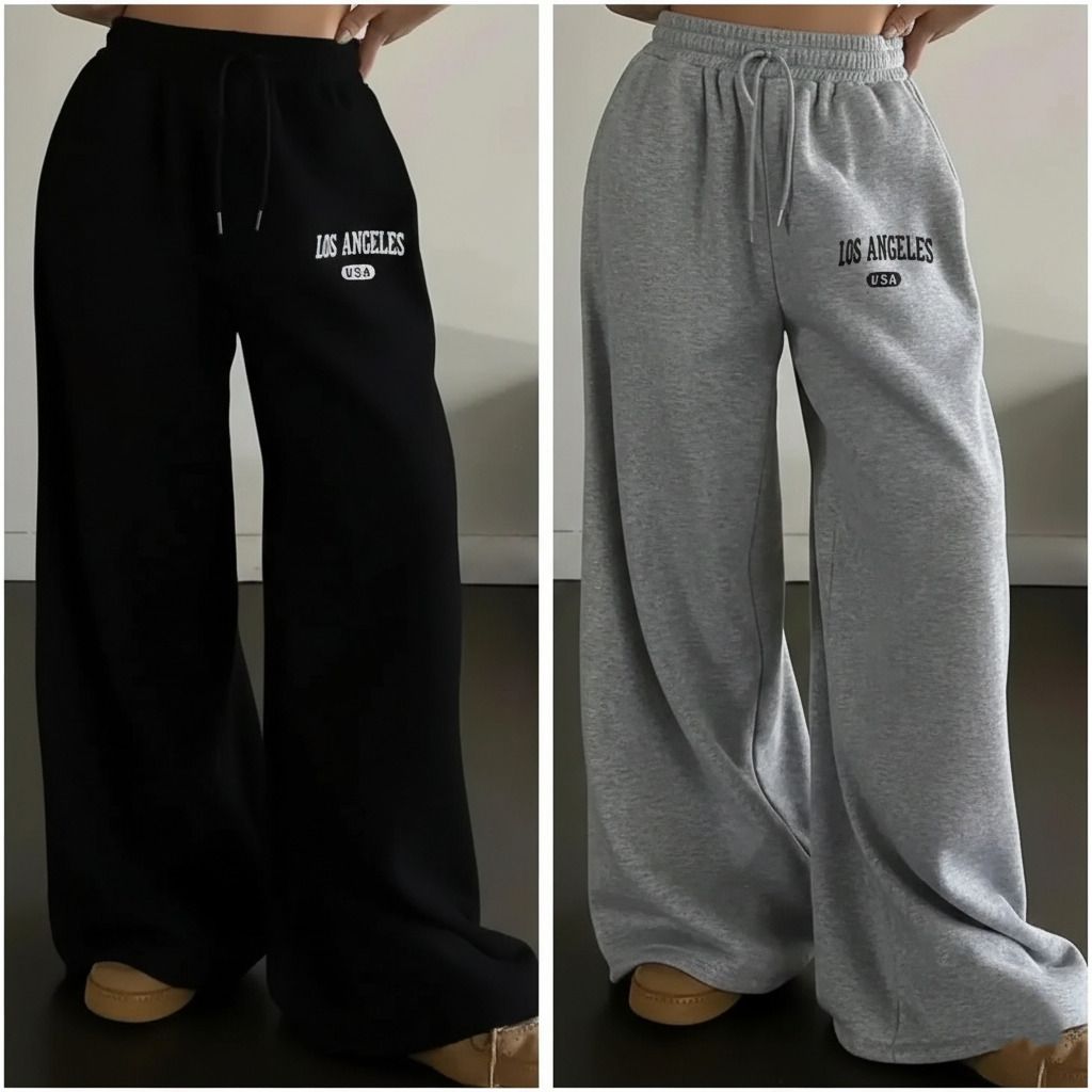layzee Women Solid Black, Grey Track Pants-picture-35