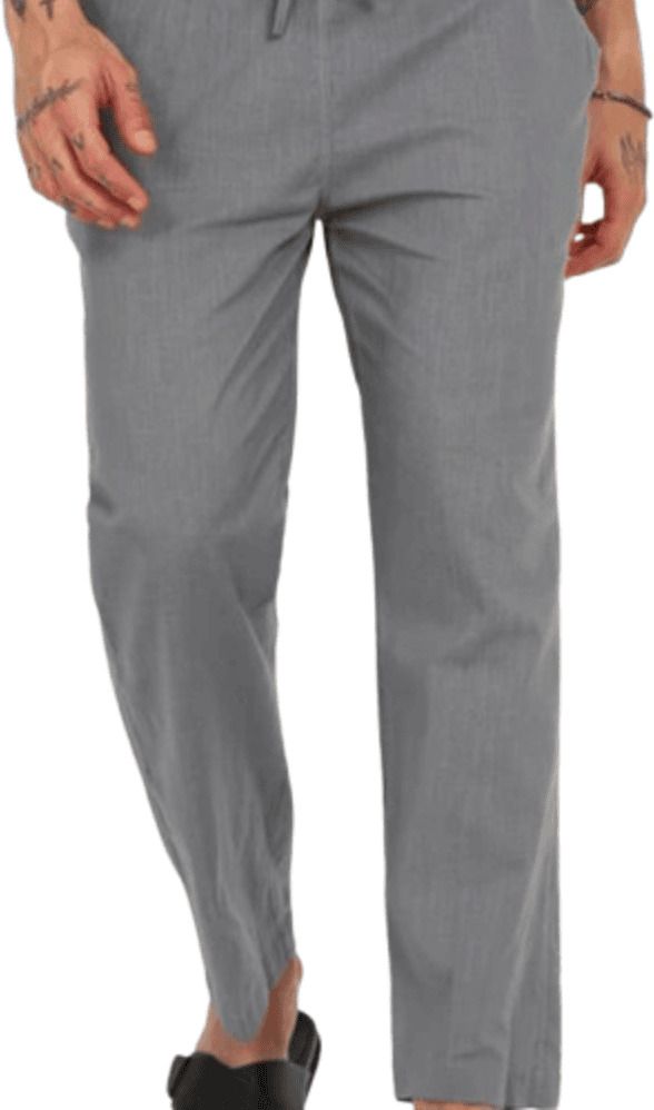 Slate Grey Linen Pyjama Men Pyjama-image-3