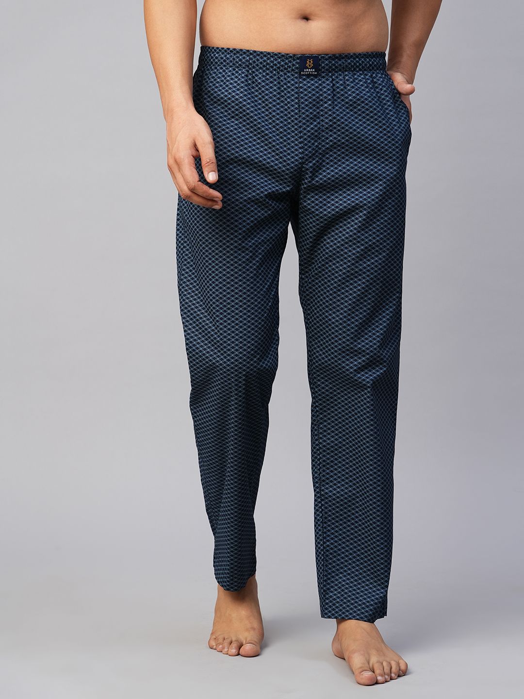 Urban Scottish Men's Blue Cotton Lounge Pants - Printed Casual Men Pyjama-picture-10