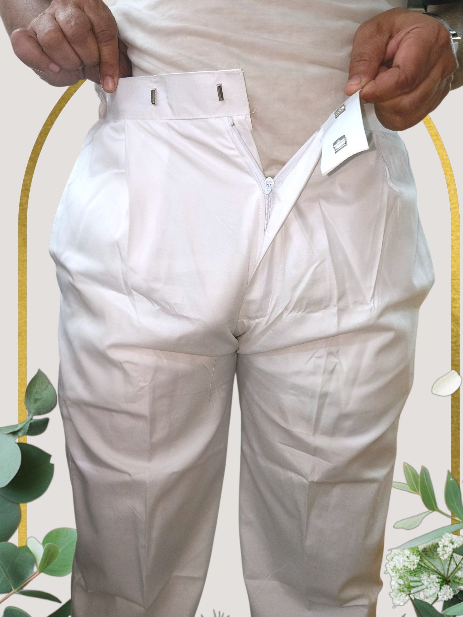 vishwas Men's Solid White Cotton Regular Fit Pajama / Straight Pant for Kurta Men Pyjama-image-6