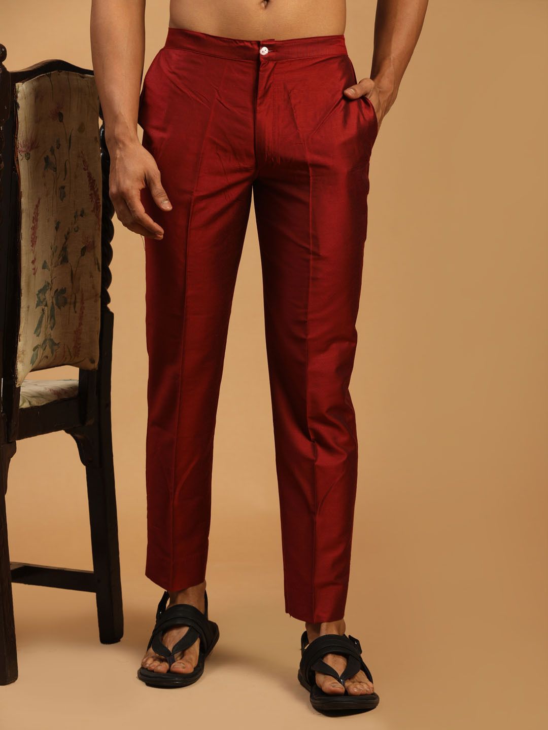 Vastramay Men's Maroon Viscose Pant Style Pyjama Men Pyjama-picture-12