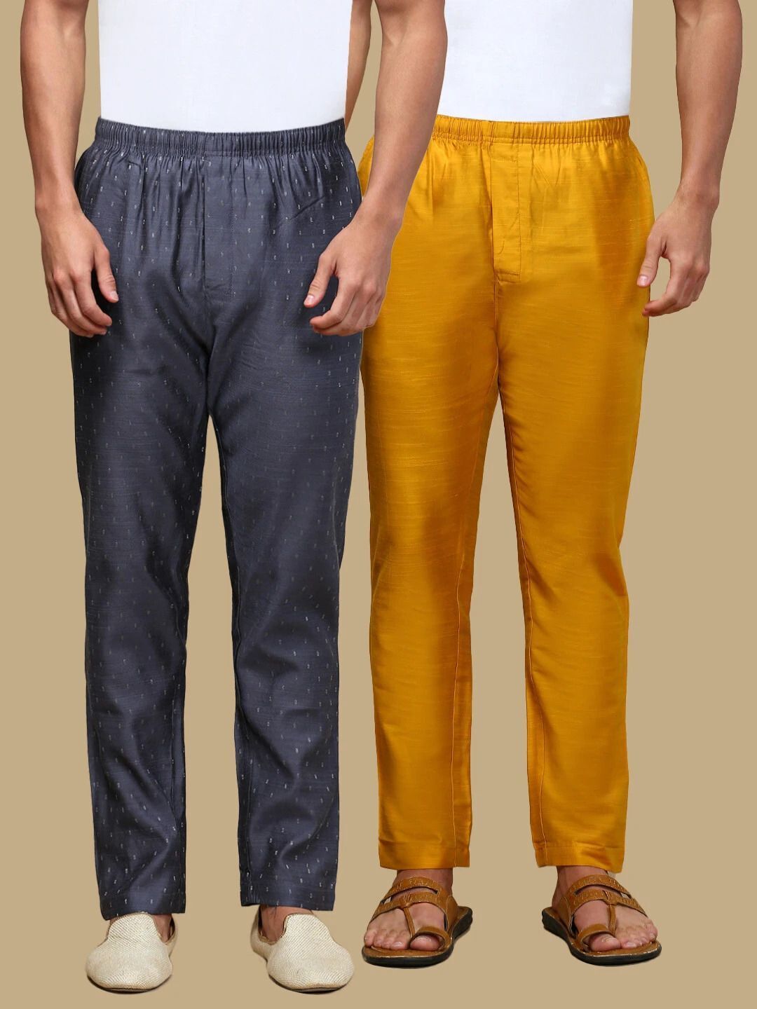 white heart Pack of 2 Mens Ethnic Motif Viscoseblend Pyjama with adjustable waistband and Side Pockets Men Pyjama-picture-34