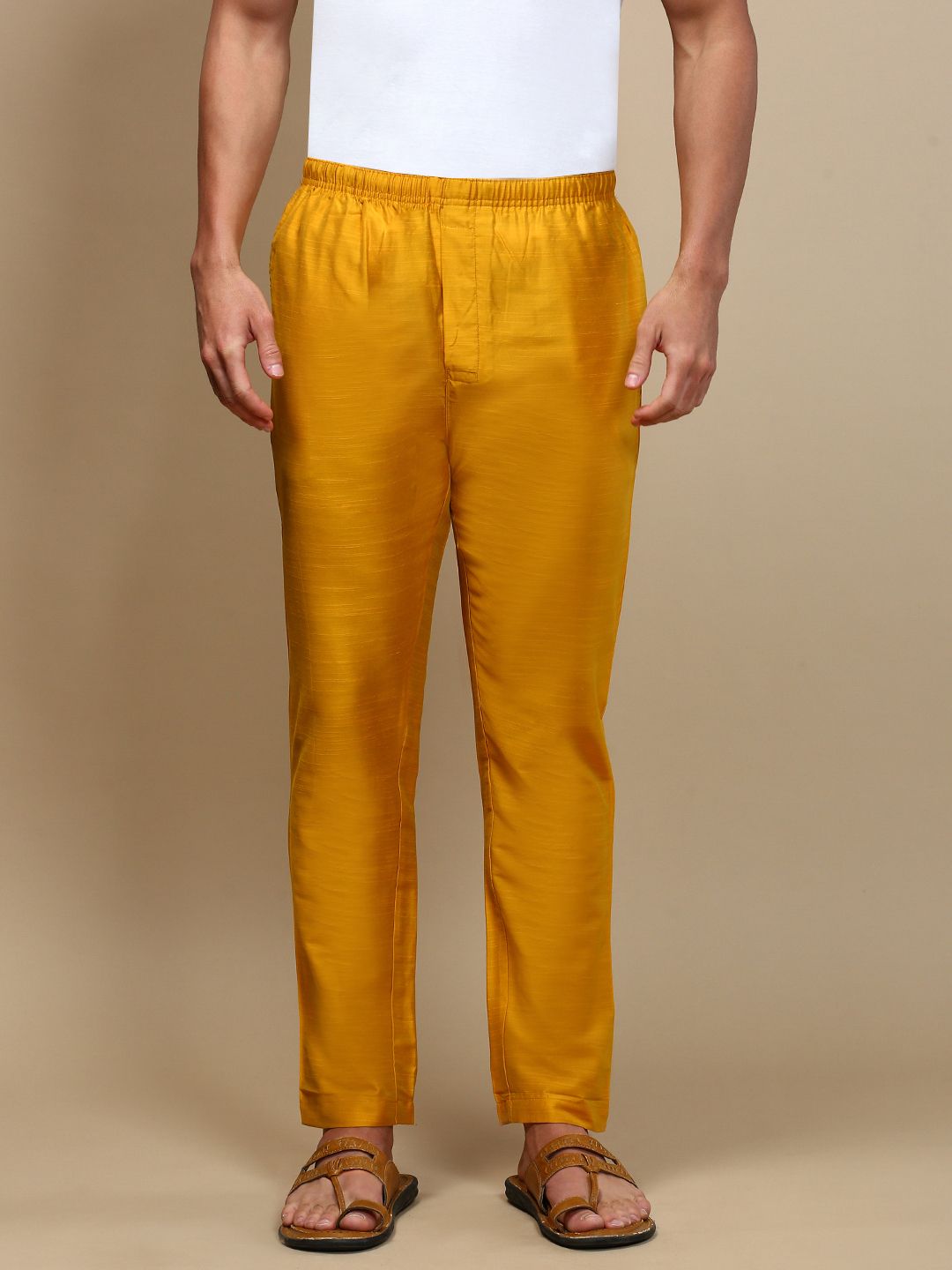 White Heart Mens Solid Pyjama Viscose Blend Elastic Waist with Side Pockets Pant Men Pyjama-image-42