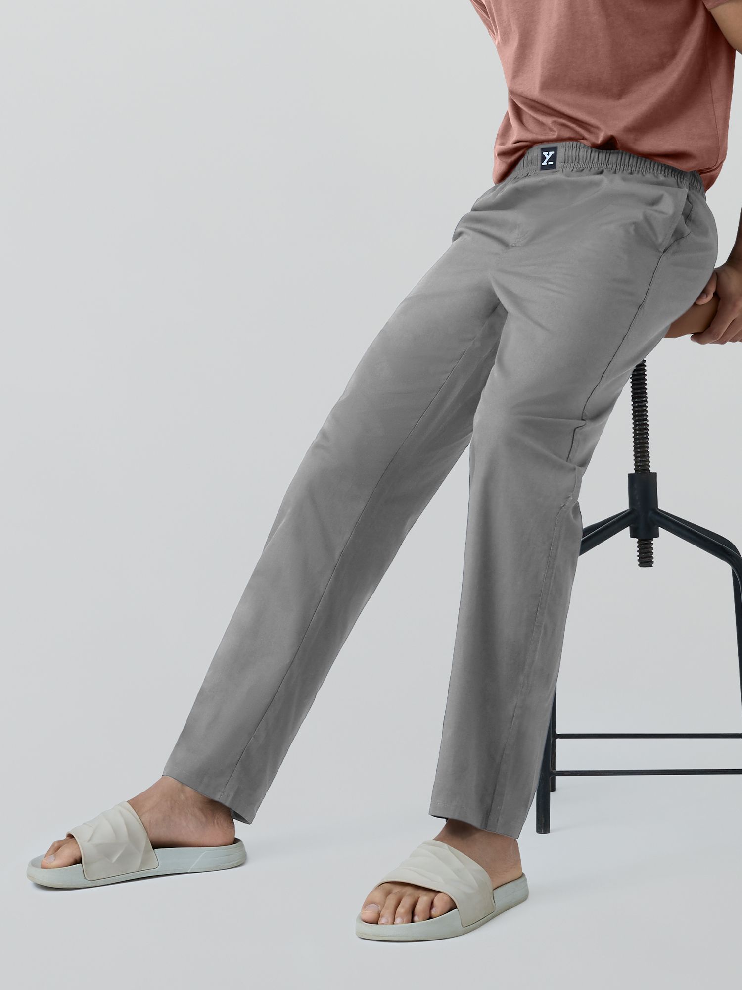 xyxx Pace IntelliEaze Cotton Solid Grey Men Pyjama-picture-18